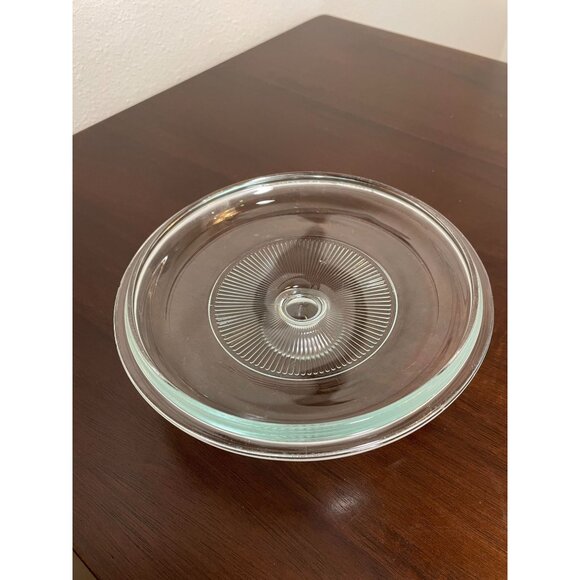 Vintage PYREX Clear Glass Lid With Ribbed Design G5C-A For 7 3/4" Round Dish - Picture 3 of 5